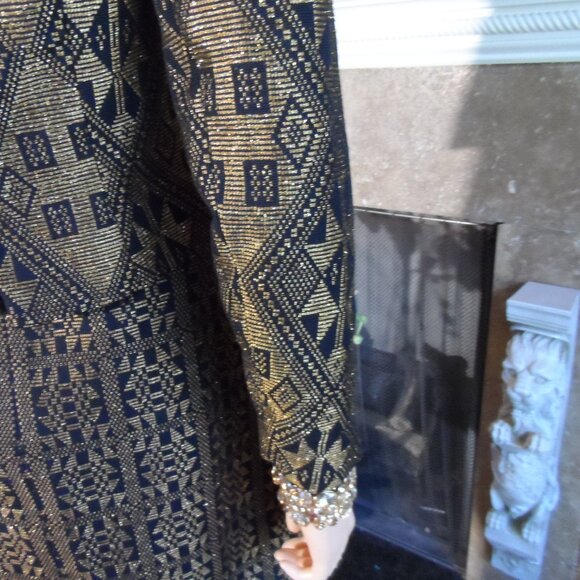 Christian Lacroix Paris 2000's Collection Black Gold Brocade Dress Set Size S - Picture 11 of 16